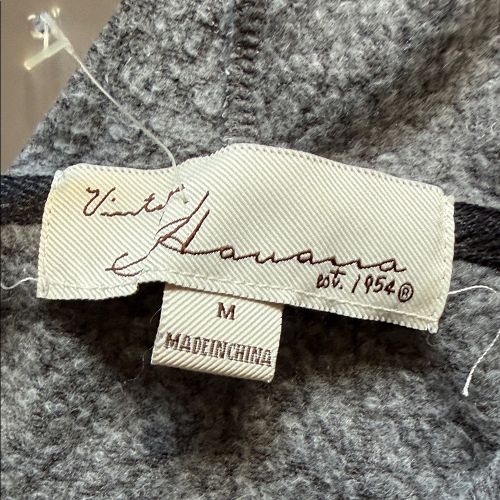 Vintage Havana Charcoal Gray Hoodie with Rainbow Sleeve Stripes - Picture 2 of 2